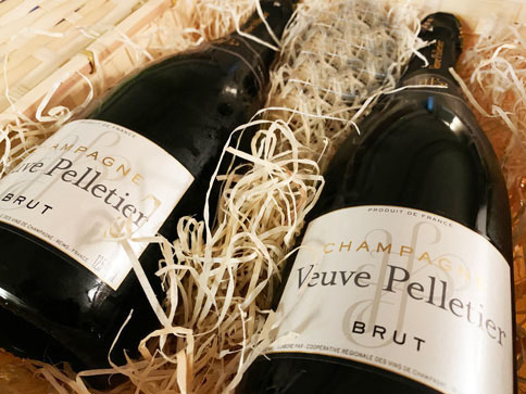 Geschenkkorb 2x Veuve Pelletier Champagner