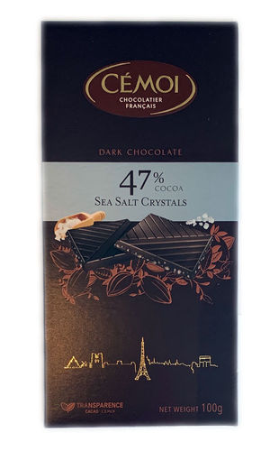 CÉMOI Zartbitterschokolade mit Fleur de Sel, 80g Tafel