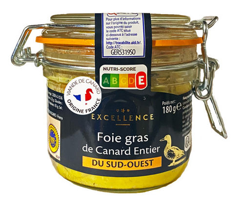 Foie Gras de Canard Entier Exellence Pays Gourmand 180g Glas